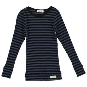 NEW MARMAR COPENHAGEN boys striped ribbed long sleeve shirt in black/blue